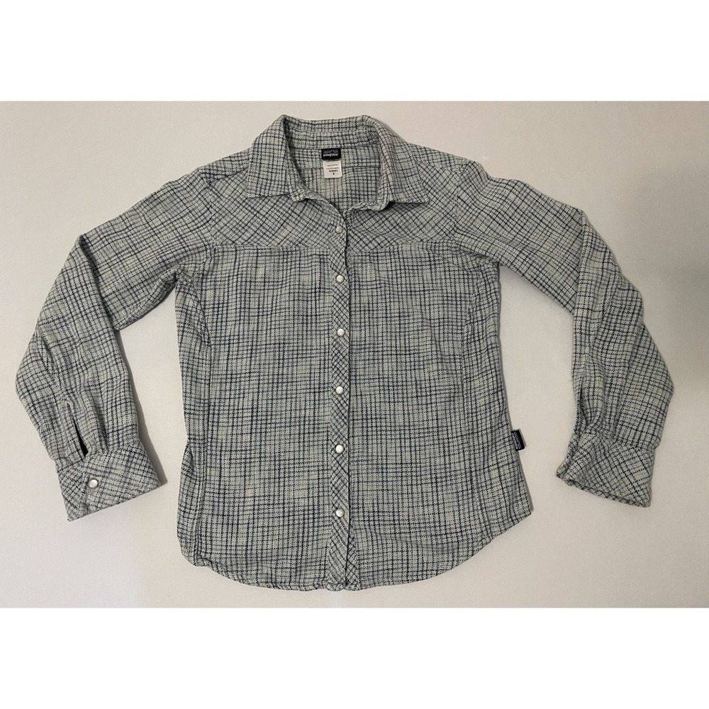 Patagonia Organic‎ Cotton Flannigan Flannel Shirt Size 4 Pearl Snap